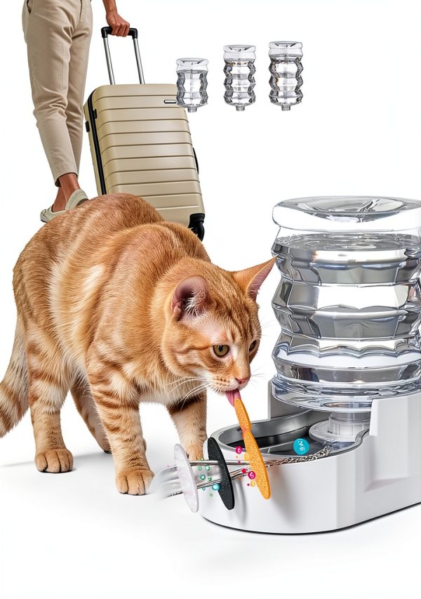 RIZZARI Pet Water Dispenser Stainless Steel Bowl Anti-Tip-0