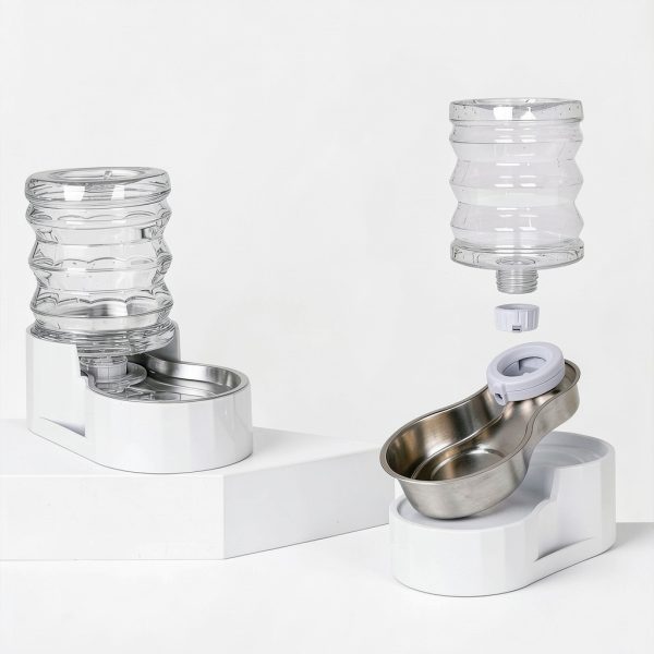 RIZZARI Pet Water Dispenser Stainless Steel Bowl Anti-Tip-3