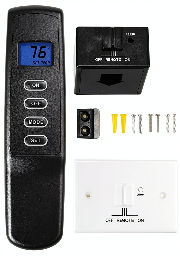 The-new-style RCB06A remote thermostat showing backlit display and components