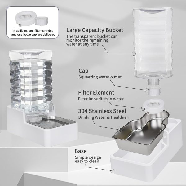 MASOCAT Dog Water Dispenser 9L Large Capacity Triple-1