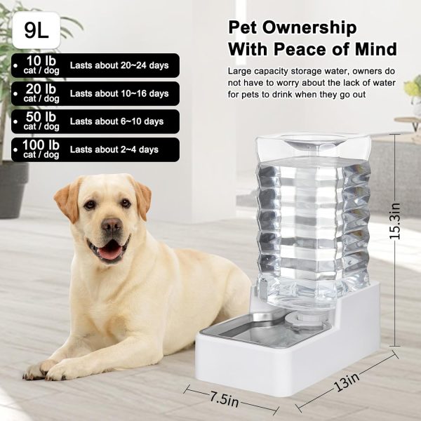 MASOCAT Dog Water Dispenser 9L Large Capacity Triple-2