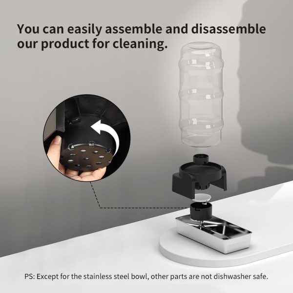 PAKEWAY Automatic Dog Water Dispenser Stainless Steel-4