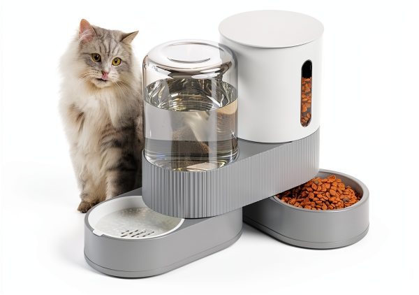 DAAMENT Automatic Pet Feeder Water Dispenser 2 in 1 Design-0
