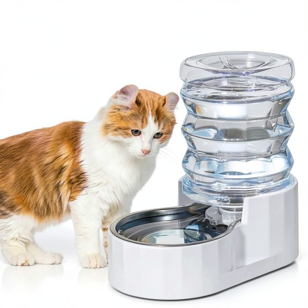 RIZZARI Pet Water Dispenser Stainless Steel Bowl Anti-Tip-6