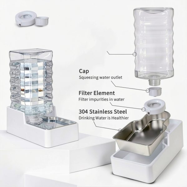 MASOCAT Dog Water Dispenser 9L Large Capacity Triple-1