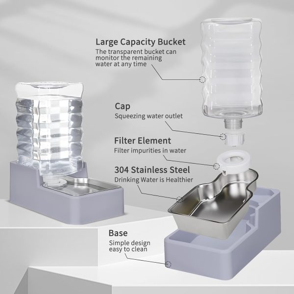 MASOCAT Dog Water Dispenser 8L Large Capacity Stainless-1