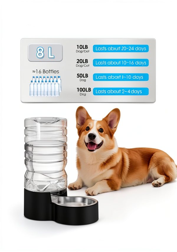 Heouvo Automatic Pet Water Fountain 8L Gravity Fed Self Filling Bowl-1