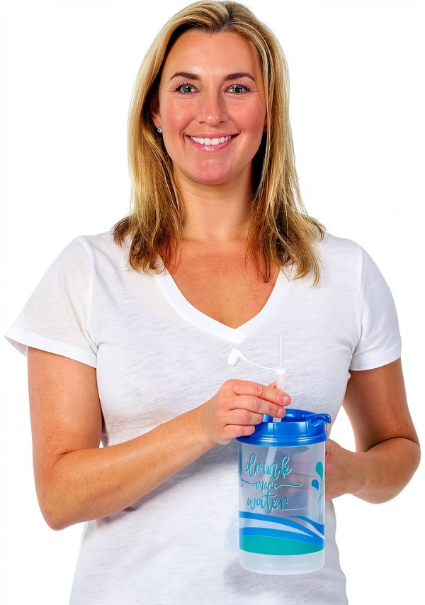 Plum Hill Hospital Cup 32 oz Water Tracker Mug with Lid and Straw-7