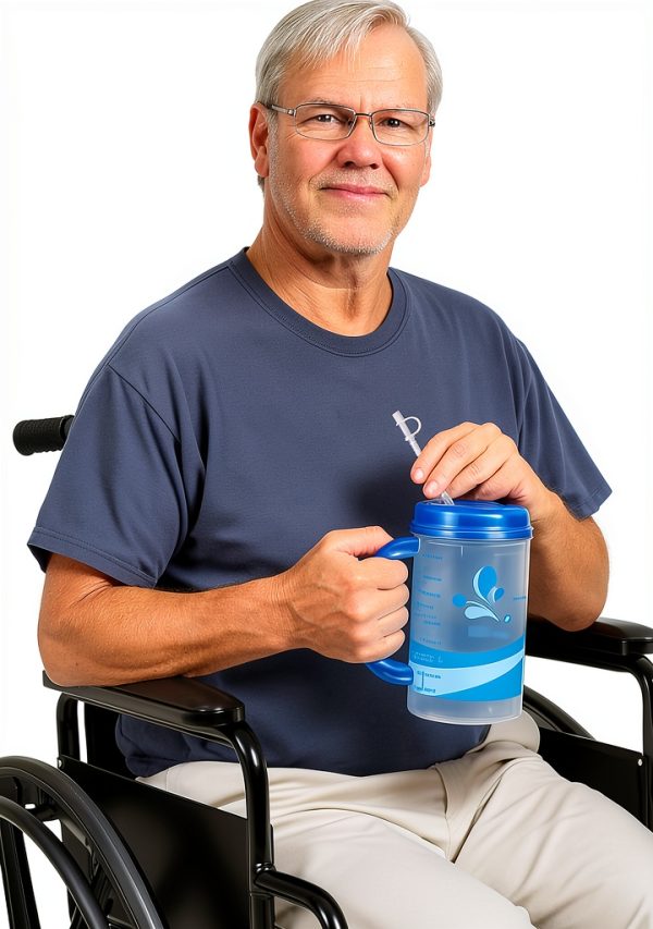 Plum Hill Hospital Cup 32 oz Water Tracker Mug with Lid and Straw-3