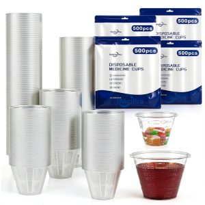 Disposable Medicine Cups Graduated, Bulk Pack of 2000, 1 oz (30ml) Small Plastic Measuring Cup for Liquid Medication, Paint, epoxy, Pill and Resin-0