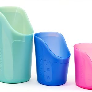 TalkTools CutOut Nosey Cups – 3 Sizes Pink Blue Green, Break‑Resistant-0